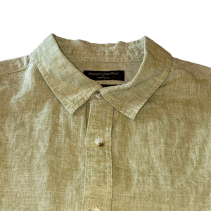 Banana Republic Mens XL Linen Blend Sage Green Long Sleeve Shirt
